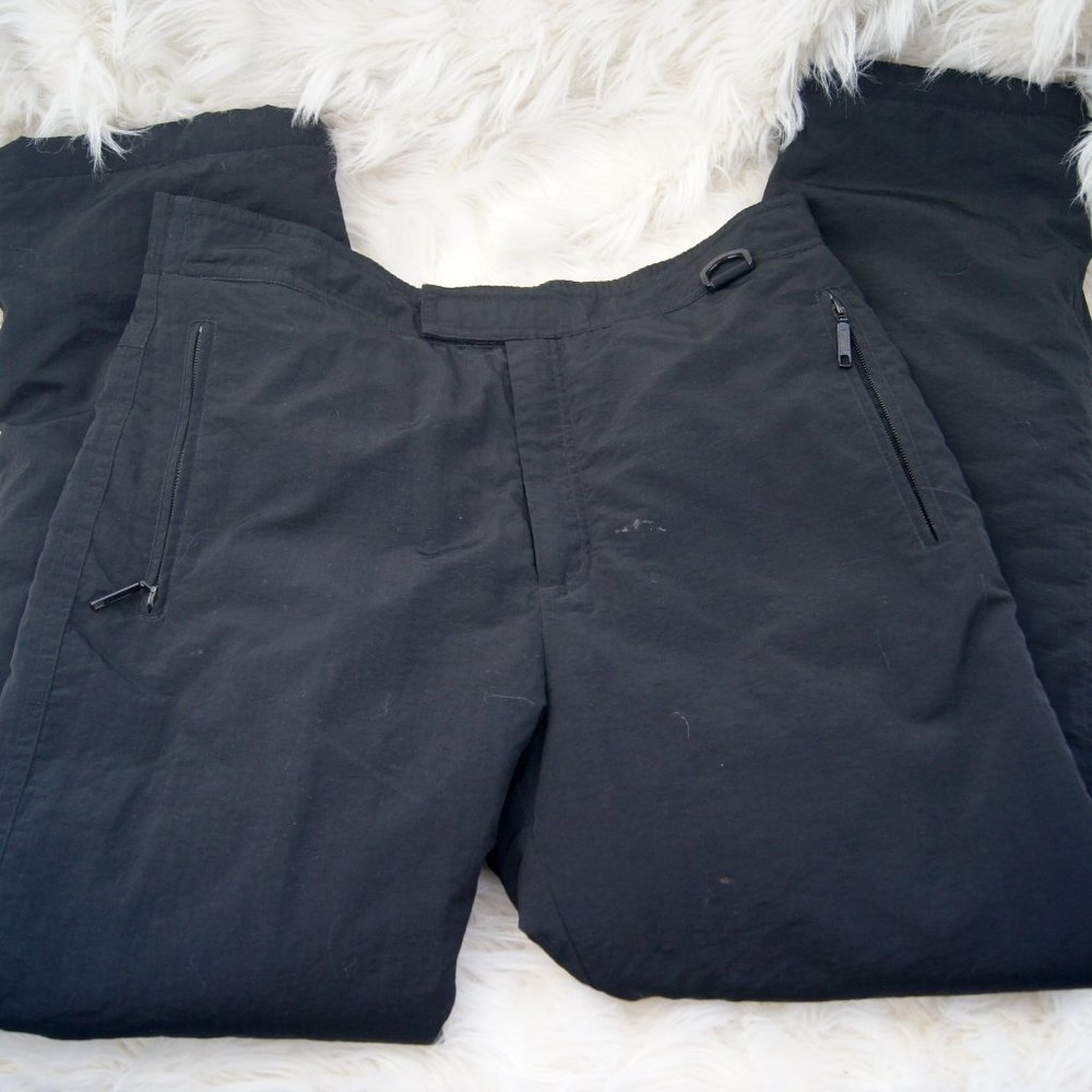 Fera Skiwear Vintage Black Ski Snowboard Pants Pockets Waterproof Men's 34